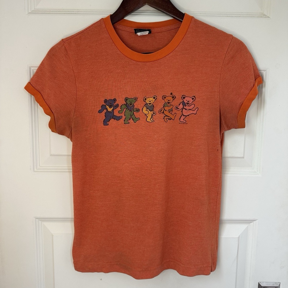 VINTAGE Y2K Grateful Dead 2004 T-shirt Women Large Orange Dancing Bears USA